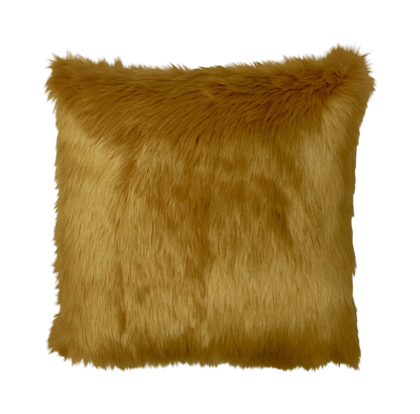 renderen resterend Oppervlakkig Raaf cushion Fur yellow 50x50 cm